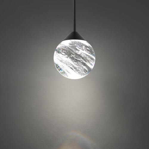 Quest LED Crystal Mini Pendant in Black by Schonbek Beyond