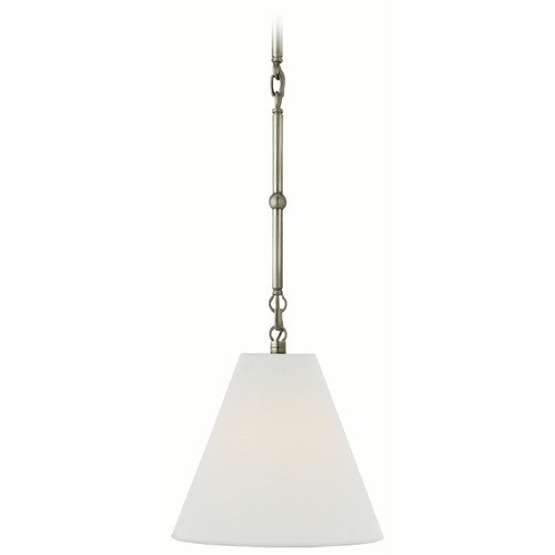 Visual Comfort Signature Collection Goodman Antique Nickel Mini-Pendant Light with Conical Shade