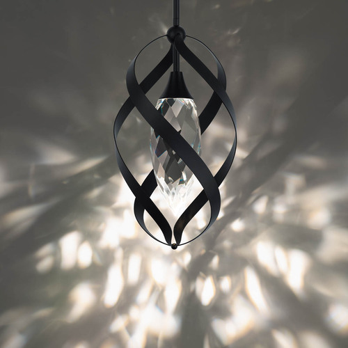 Schonbek Beyond Solan 10-Inch Wide LED Crystal Pendant in Black by Schonbek Beyond BPD23318-BK