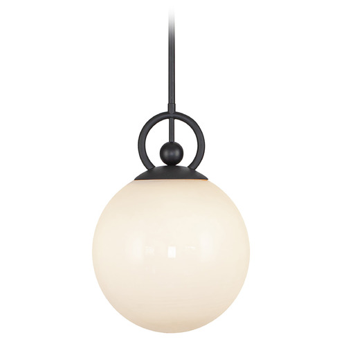 Alora Lighting Fiore Matte Black Mini-Pendant Light with Globe Shade