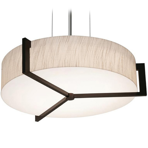 AFX Lighting Afx Lighting Apex Satin Nickel Pendant Light with Drum Shade APP1524MBES-JT