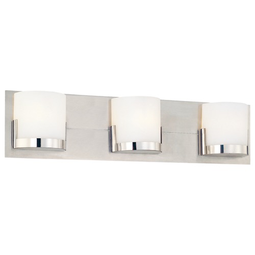 Convex Bathroom Light in Brushed Nickel & Chrome by George Kovacs