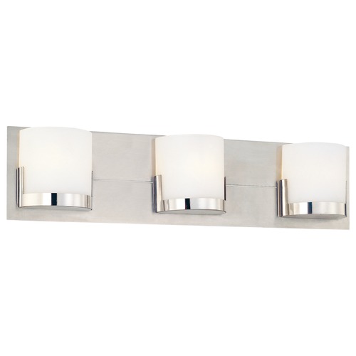 George Kovacs Lighting Convex Bathroom Light in Brushed Nickel & Chrome by George Kovacs P5953-077