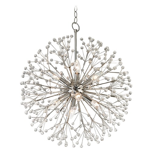 Dunkirk Crystal Pendant in Polished Nickel by Hudson Valley Lighting