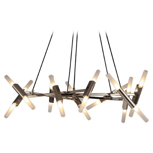 Manhattan Ave. 36-Inch Polished Nickel LED Chandelier by Avenue Lighting