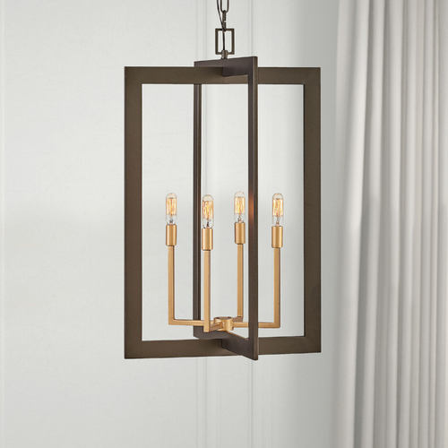 Hinkley Anders 12-Inch Metallic Matte Bronze & Deluxe Gold Pendant by Hinkley Lighting 4343MM