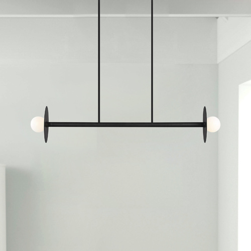 Kelly Wearstler Nodes Midnight Black Medium Linear Chandelier by Visual Comfort Studio