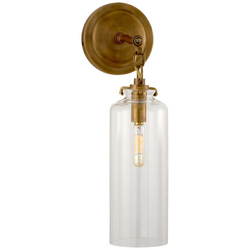 Visual Comfort Signature Collection Thomas OBrien Katie Cylinder Sconce in Brass by Visual Comfort Signature TOB2225HABG3CG