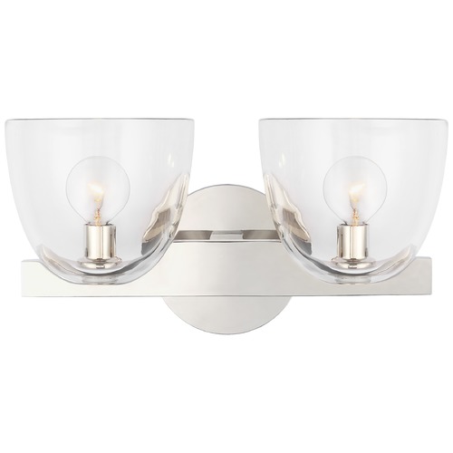 Visual Comfort Signature Collection Aerin Carola Double Sconce in Polished Nickel by Visual Comfort Signature ARN2492PNCG
