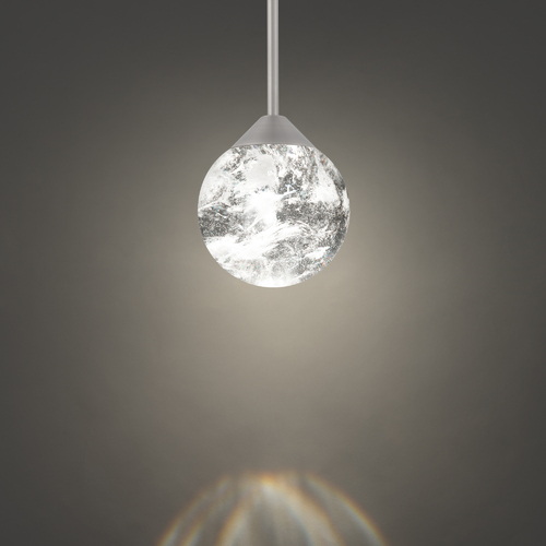 Quest LED Crystal Mini Pendant in Brushed Nickel by Schonbek Beyond