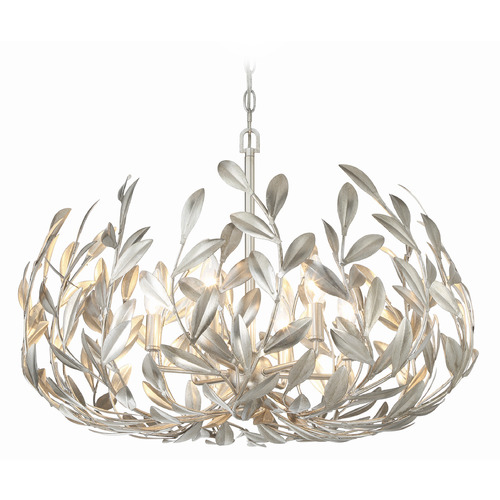 Crystorama Lighting Broche Antique Silver Chandelier