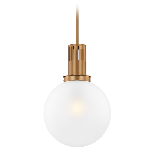 Troy Lighting Tobias Patina Brass LED Pendant Light with Globe Shade