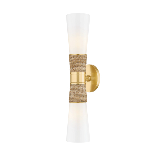 Mica 20.25-Inch Sconce in Aged Brass by Mitzi by Hudson Valley