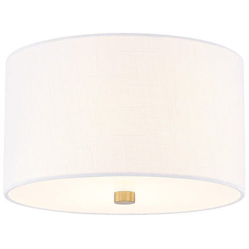 Justice Design Classic 11 Inch Drum Flush Mount Brass White