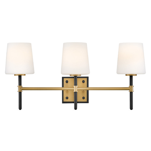 Hinkley Saunders Black & Lacquered Brass LED Bathroom Light