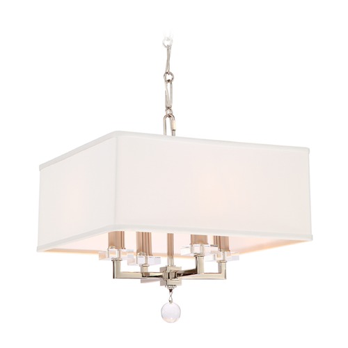 Crystorama Lighting Paxton Polished Nickel Pendant Light with Square Shade