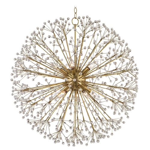 Hudson Valley Lighting Dunkirk Crystal Pendant in Aged Brass by Hudson Valley Lighting 6030-AGB