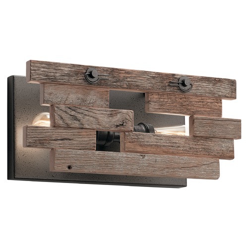 Kichler Lighting Cuyahoga Mill 17.50-Inch Wide Anvil Iron Wall Sconce by Kichler Lighting 44230AVI