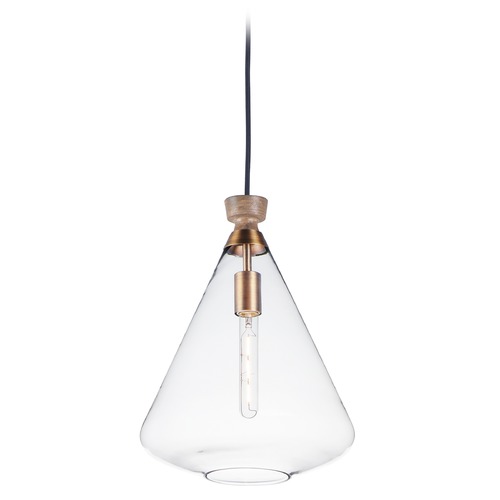 Maxim Lighting Abbott Weathered Oak & Antique Brass Pendant by Maxim Lighting 10101CLWOAB