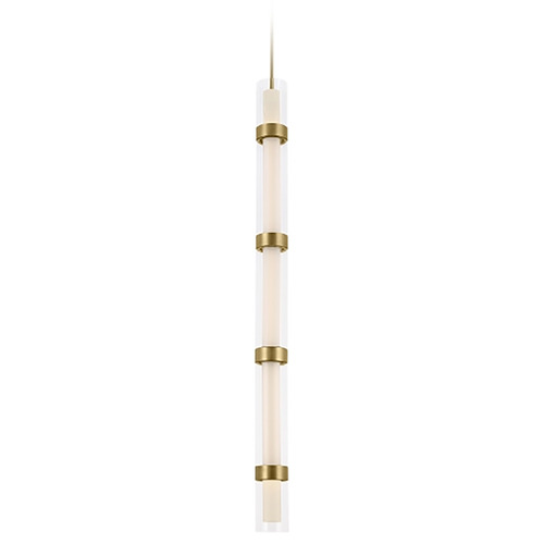 Wit 5-Glass LED Pendant in Aged Brass by Visual Comfort Modern
