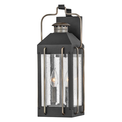 Fitzgerald Medium Outdoor Wall Lantern in Black & Bronze by Hinkley Lighting