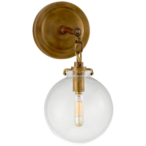 Visual Comfort Signature Collection Thomas OBrien Katie Globe Sconce in Antique Brass by Visual Comfort Signature TOB2225HABG4CG
