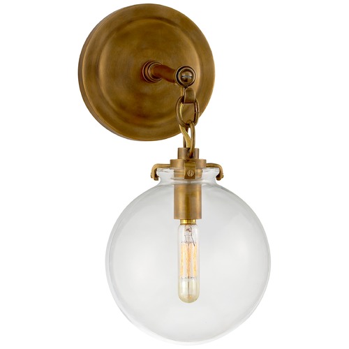 Thomas OBrien Katie Globe Sconce in Antique Brass by Visual Comfort Signature