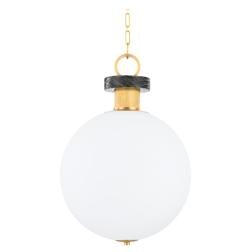 Corbett Lighting Haru Vintage Brass Pendant Light with Globe Shade
