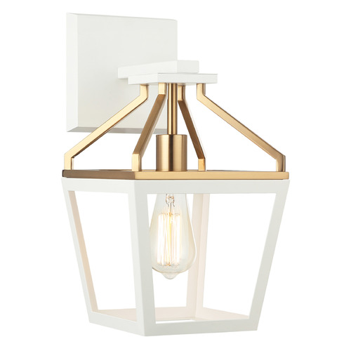 Matteo Lighting Mavonshire White & Aged Gold Brass Sconce