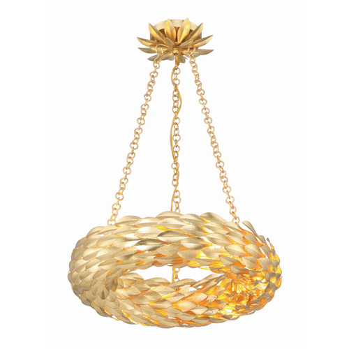 Broche 18-Inch Chandelier in Antique Gold by Crystorama Lighting