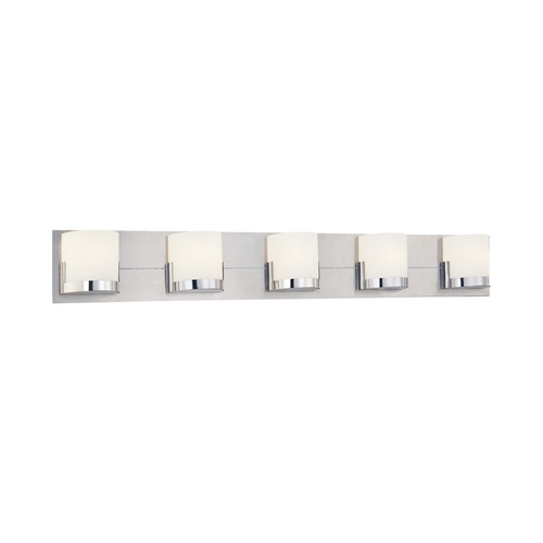 Convex Bathroom Light in Brushed Nickel & Chrome by George Kovacs