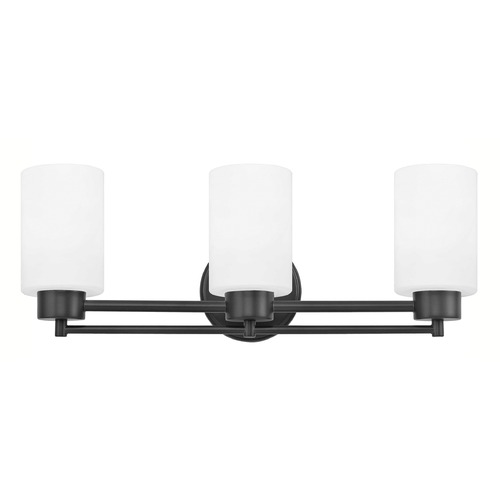 Modern Bathroom Light White Glass Black 3 Lt