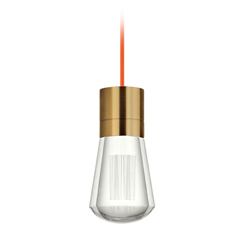 Visual Comfort Modern Collection Alva LED Warm Dim Mini Pendant in Aged Brass by Visual Comfort Modern 700TDALVPMCOR-LEDWD