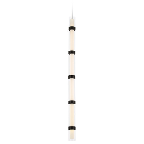 Wit 6-Glass LED Pendant in Black by Visual Comfort Modern