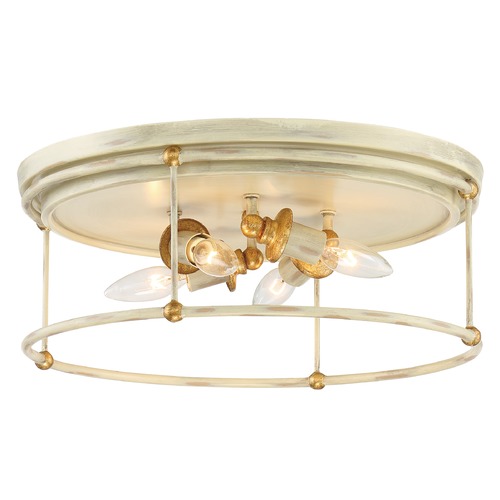 Minka Lavery Westchester County Farm House White with Gilded Gold Leaf Flush Mount by Minka Lavery 1040-701