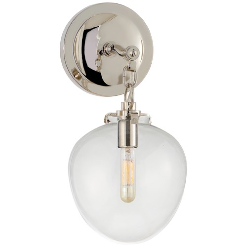 Thomas OBrien Katie Acorn Sconce in Polished Nickel by Visual Comfort Signature