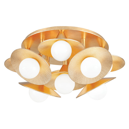 Corbett Lighting Emerald Vintage Gold Leaf LED Semi-Flushmount Light