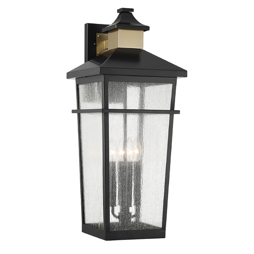 Kingsley 28-Inch Outdoor Wall Light in Black by Savoy House