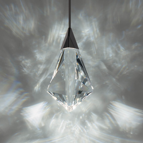 Fazzoletto 8-Inch Wide LED Pendant in Black by Schonbek Beyond