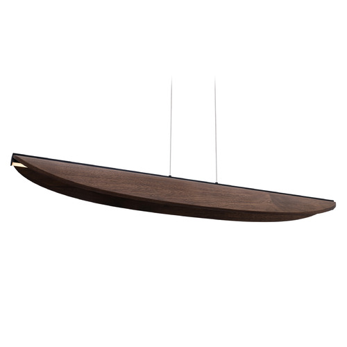 Modern Forms by WAC Lighting Modern Forms Kiefer Black & Dark Walnut LED Island Light with Cylindrical Shade PD-58548-BK/DW