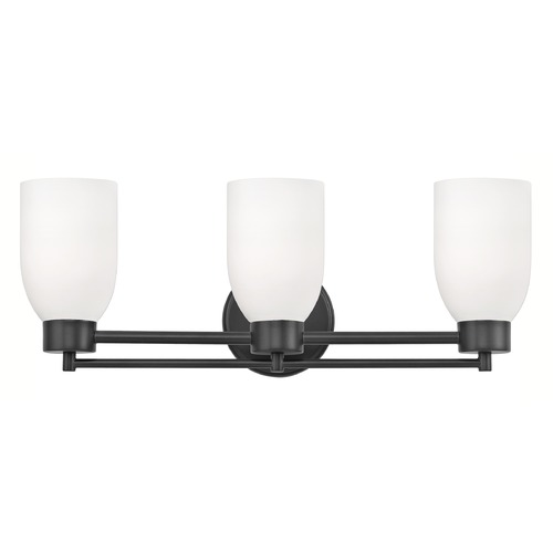 Modern Bathroom Light White Glass Black 3 Lt