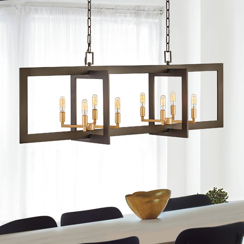 Anders 48-Inch Metallic Matte Bronze & Deluxe Gold Linear Chandelier by Hinkley Lighting
