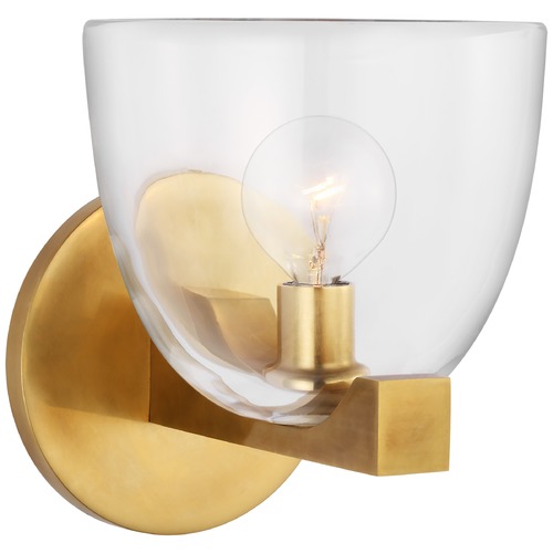 Visual Comfort Signature Collection Aerin Carola Single Sconce in Antique Brass by Visual Comfort Signature ARN2490HABCG