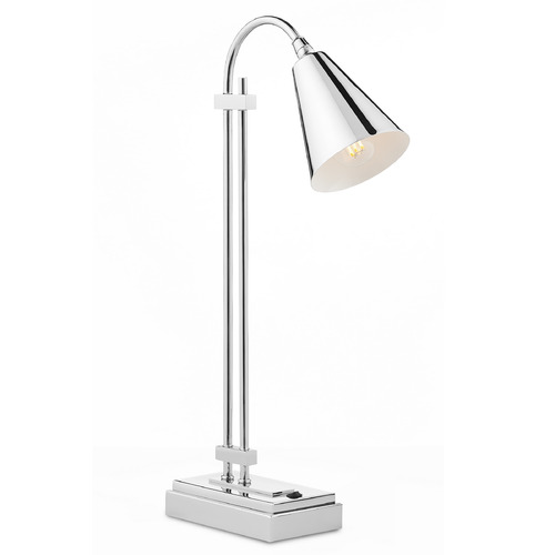 Currey and Company Lighting Symmetry Desk Lamp in Polished Nickel by Currey & Company 6000-0781
