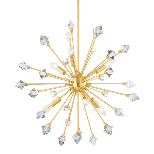 Genesis 24.50-Inch Chandelier in Brass by Mitzi by Hudson Valley