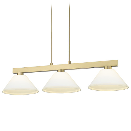 Z-Lite Cobalt Modern Gold Billiard Light with Conical Shade