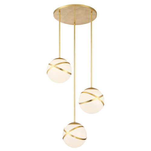 Batignolles 3-Light Pendant in Spring Gold Leaf by Minka Lavery