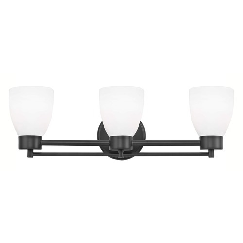 Modern Bathroom Light White Glass Black 3 Lt