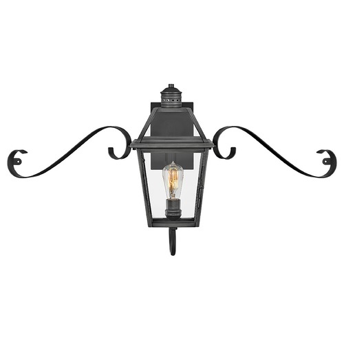 Hinkley Nouvelle Small Wall Lantern in Blackened Brass by Hinkley Lighting 2770BLB-SCR