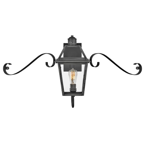 Nouvelle Small Wall Lantern in Blackened Brass by Hinkley Lighting